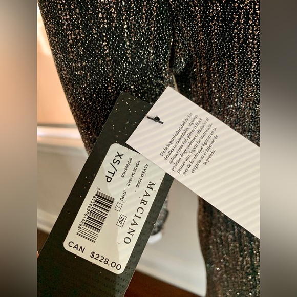 NWT Marciano Alyssa Glitter Maxi Dress in Black and Silver - Picture 9 of 9